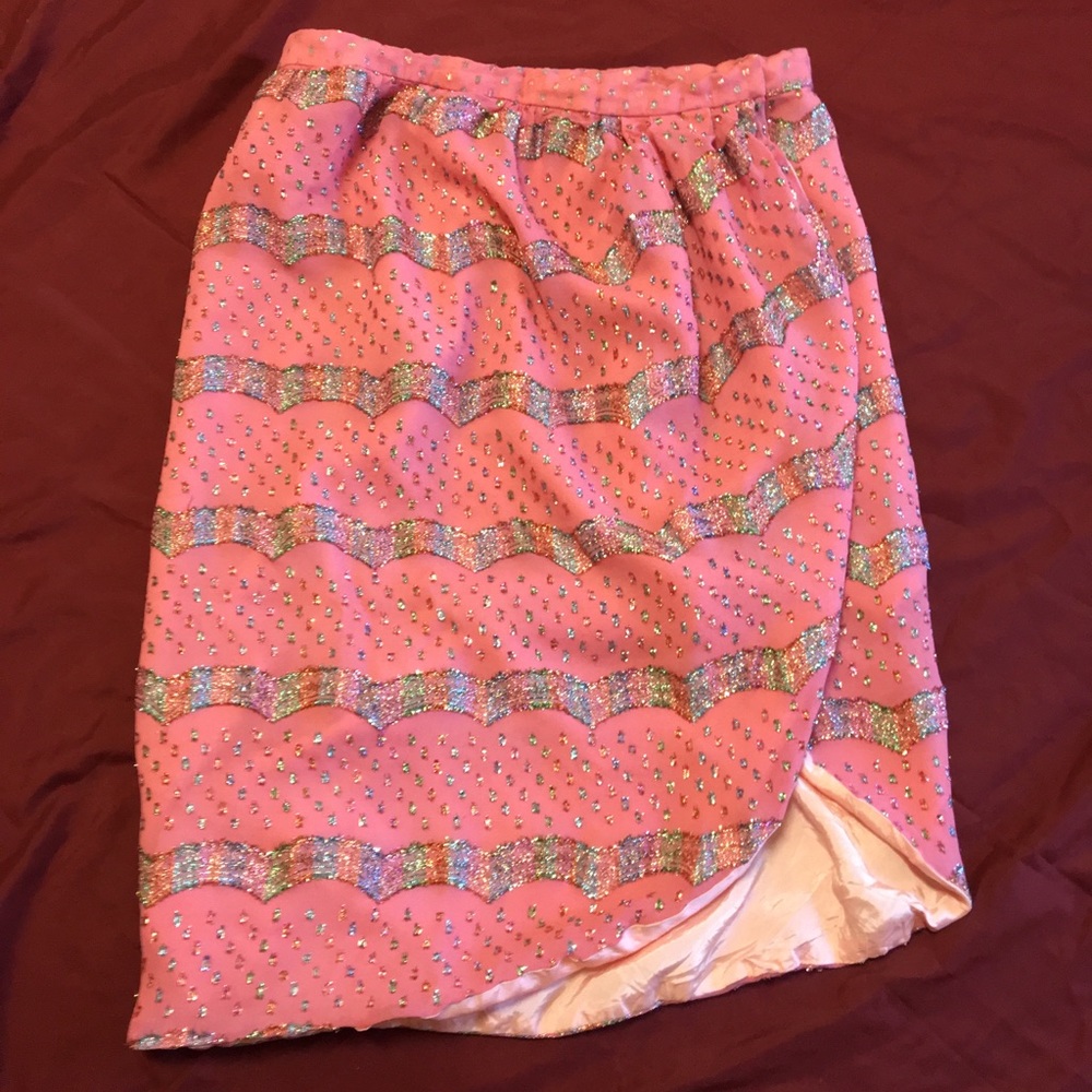 VINTAGE One Of A Kind Rainbow Tinsel Wrap Skirt